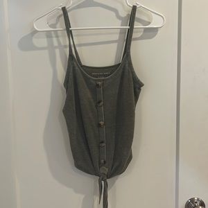 GREEN BUTTONED TANK TOP
